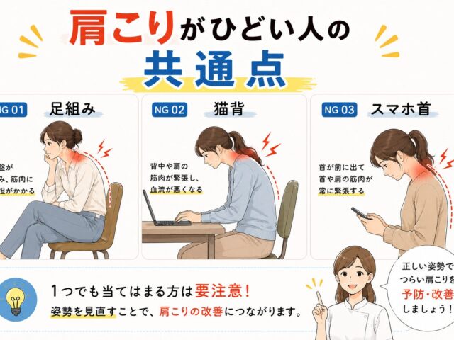 【肩こりがひどい人に多い共通点】