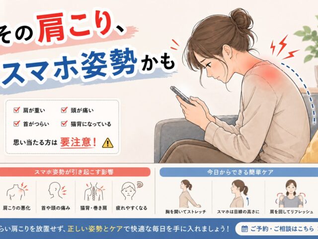 その肩こり、スマホ姿勢が原因かも