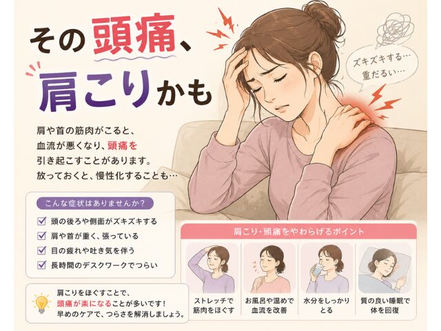 【関市で増える頭痛】肩こり・首こりが原因かもしれません