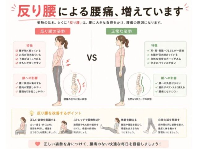 【関市 接骨院】 反り腰による腰痛にお悩みの方へ｜当日予約OK・腰痛/肩こり/交通事故対応