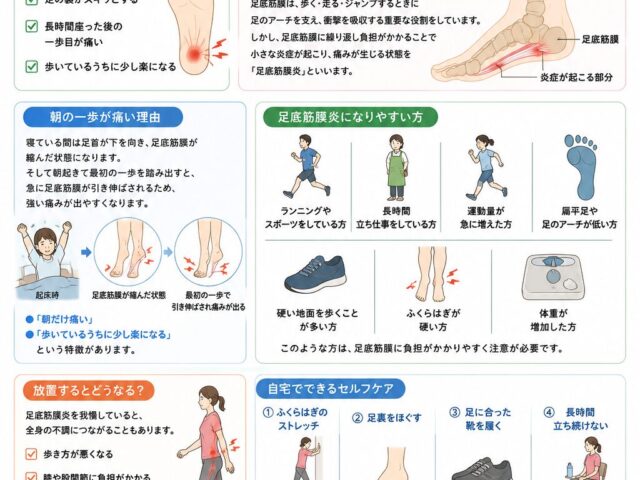 足底筋膜炎とは？朝の一歩が痛い方へ【関市 かたぎり接骨院】｜当日予約OK・腰痛/肩こり/交通事故対応