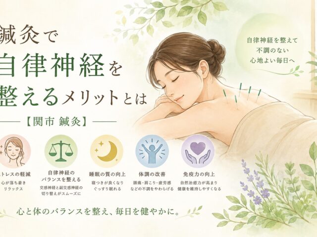 鍼灸で自律神経を整えるメリットとは【関市かたぎり接骨院】｜当日予約OK・腰痛/肩こり/交通事故対応