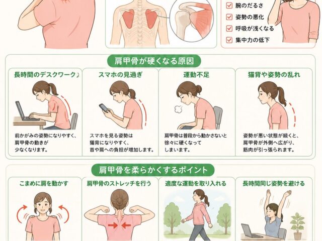 肩甲骨の硬さが肩こりを悪化させる理由【関市 かたぎり接骨院】｜当日予約OK・腰痛/肩こり/交通事故対応