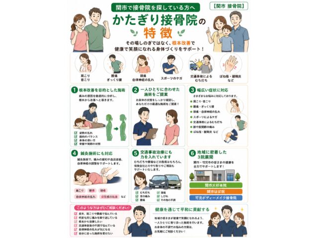 関市で接骨院を探している方へ【関市 かたぎり接骨院】｜当日予約OK・腰痛/肩こり/交通事故対応